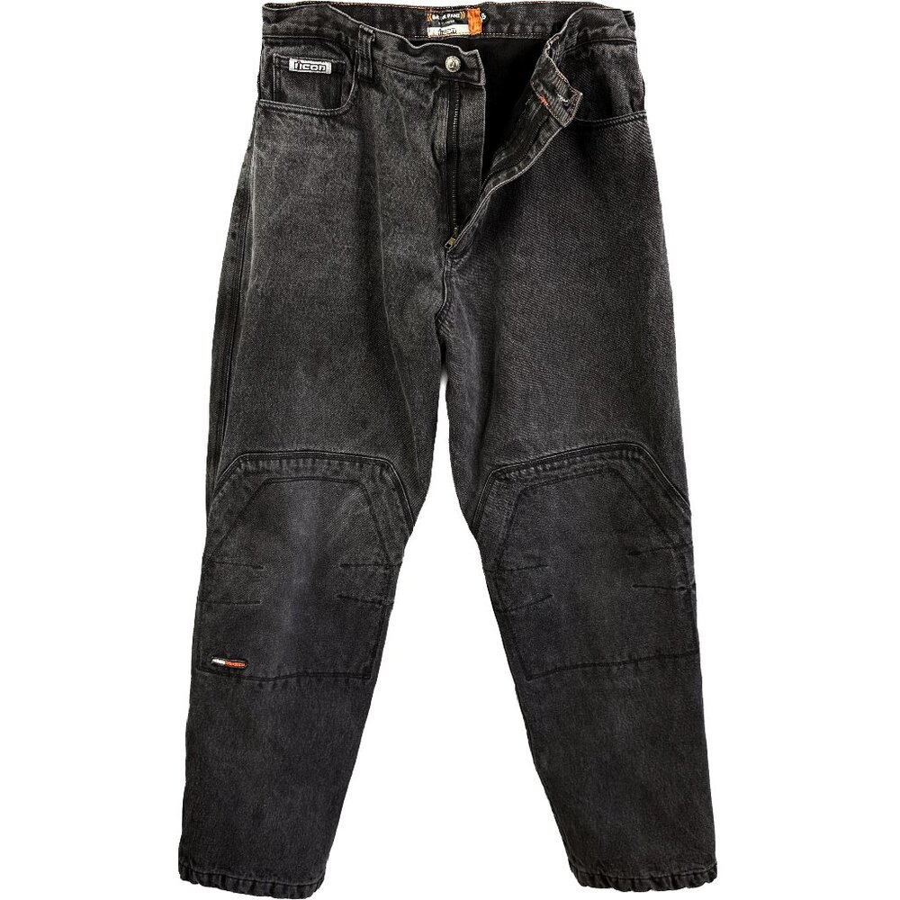 Icon Barrier Pants Men's 38 Black Super Duty Asphalt Technologies Motorcycle